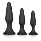 Silicone Anal Trainer Kit Black 3 Piece Set Sex Toy Product