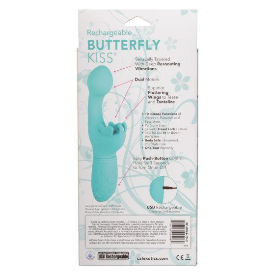 Rechargeable Butterfly Kiss Blue Vibrator Sex Toy Product