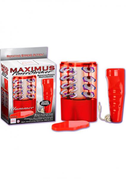 MAXIMUS POWER STROKER HUMMER ROTATING MASTURBATOR WITH REMOTE RED Sex Toy Product