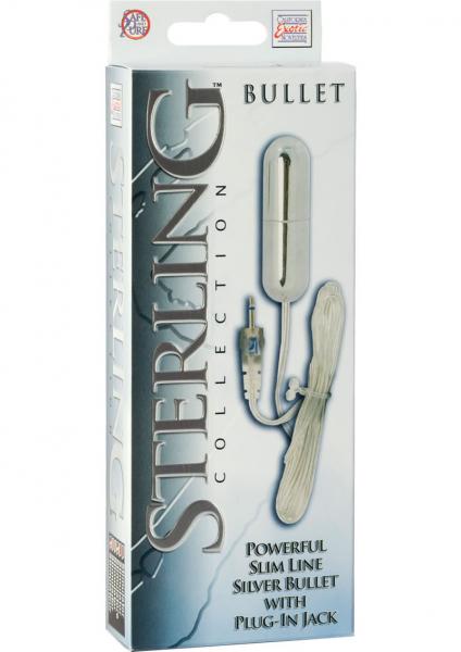 Sterling Collection Silver Slim Line Bullet With Plug In Jack Sex Toy Product