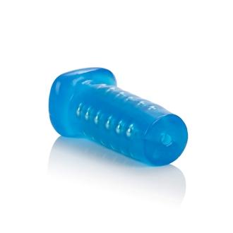 Basic Essentials Beaded Masturbator 5 Inch Blue Sex Toy Product