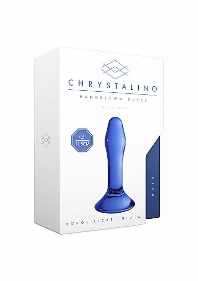 Chrystalino Star Blue Glass Butt Plug Sex Toy Product