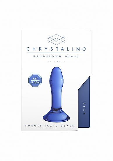 Chrystalino Star Blue Glass Butt Plug Sex Toy Product