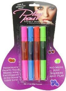 Play Pens Edible Body Paint Brushes 4 Delicious Flavors Sex Toy Product