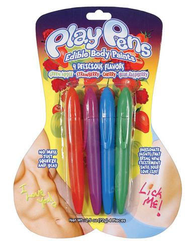 Play Pens Edible Body Paint Brushes 4 Delicious Flavors Sex Toy Product