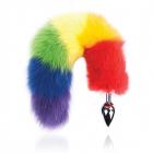 Rainbow Foxy Tail with Stainless Steel Butt Plug Sex Toy Product