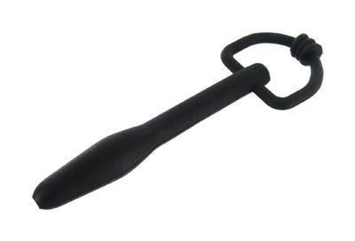 Silicone Cum Thru D-Ring Penis Plug Black Sex Toy Product