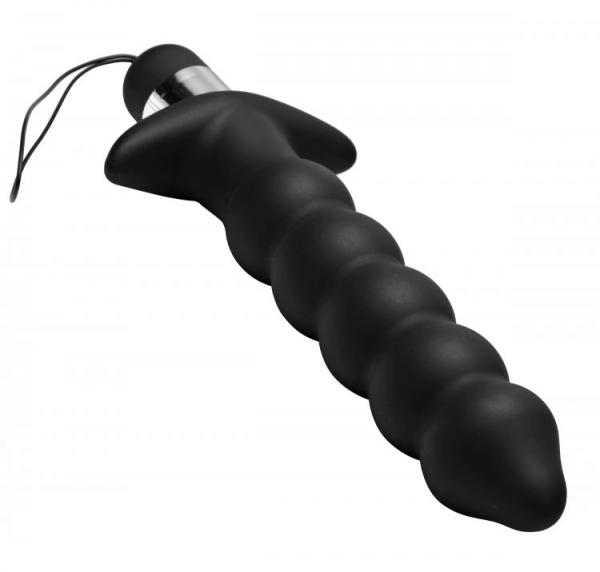 Black Vibrating Remote Anal Beads Sex Toy Product