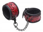 Cuffed Embossed Ankle Cuffs Red Black Sex Toy Product