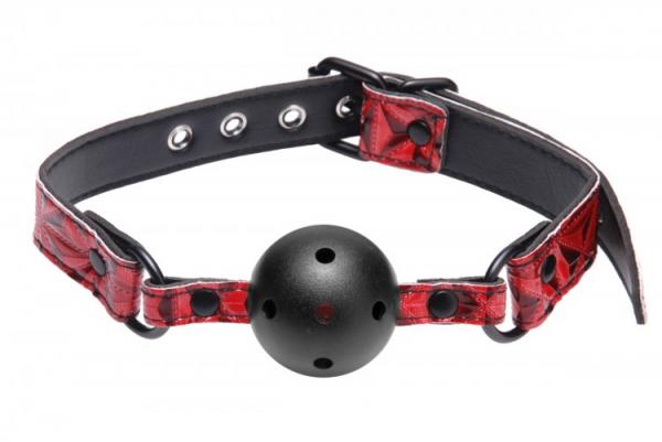 Gagged Breathable Ball Gag Red Black O/S