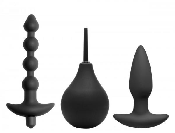 Prevision 4 Piece Silicone Anal Kit Black Sex Toy Product