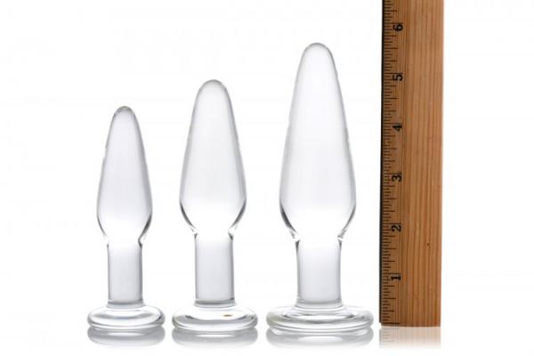 Prism Dosha 3 Piece Glass Anal Plug Kit Sex Toy Product