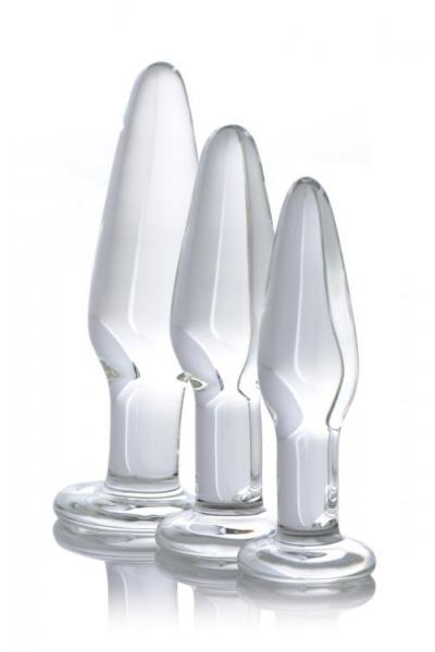 Prism Dosha 3 Piece Glass Anal Plug Kit Sex Toy Product