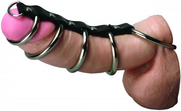 Strict 5 Ring Chasity Device Black Sex Toy Product