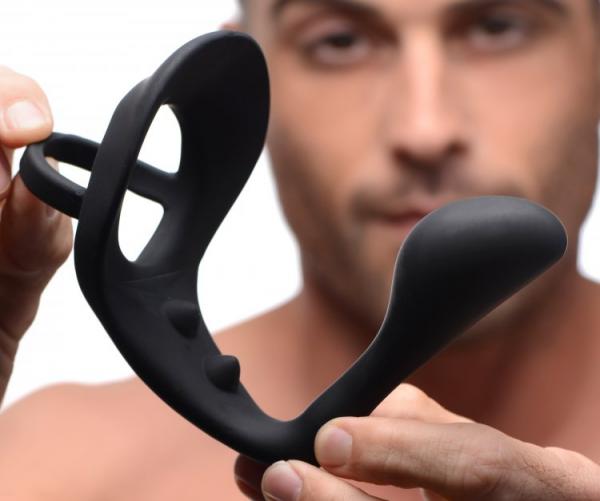 Excursion Silicone Triple Stim Anal Plug With Cock And Ball Ring Sex Toy Product