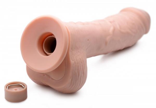 Loadz 8.5 Inches Vibrating Squirting Dildo With Remote Beige Image 2