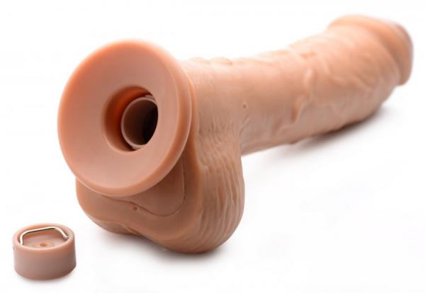 Loadz 8.5 Inches Vibrating Squirting Dildo With Remote Tan Image 2