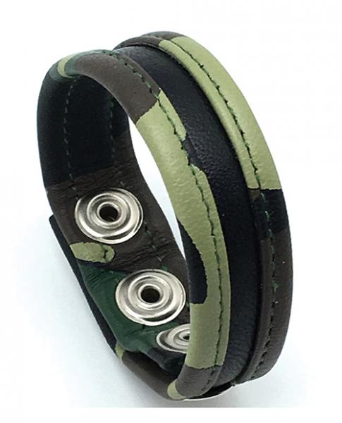 Sensual Sin Leather 3 Snap Cock Strap Camo Sex Toy Product