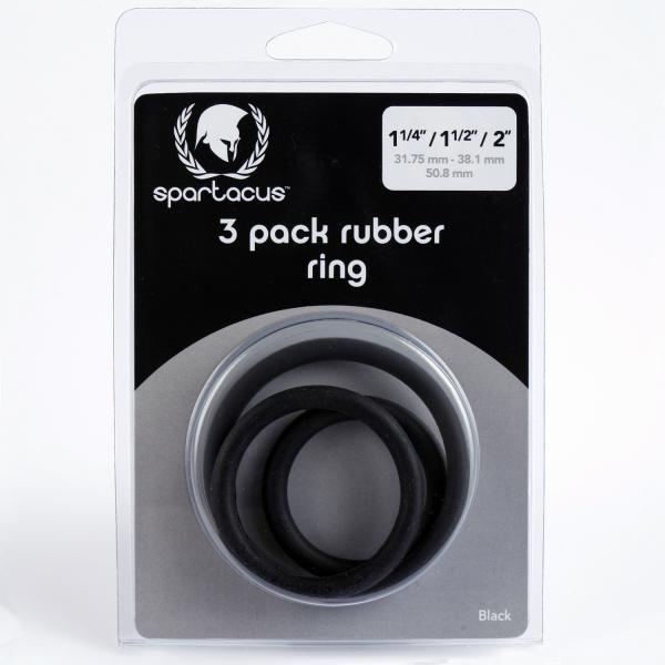 Rubber C Ring Set - Black  Sex Toy Product