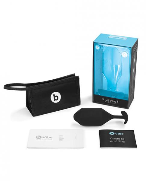 B-Vibe Snug Plug 5 Black Large Butt Plug Sex Toy Product