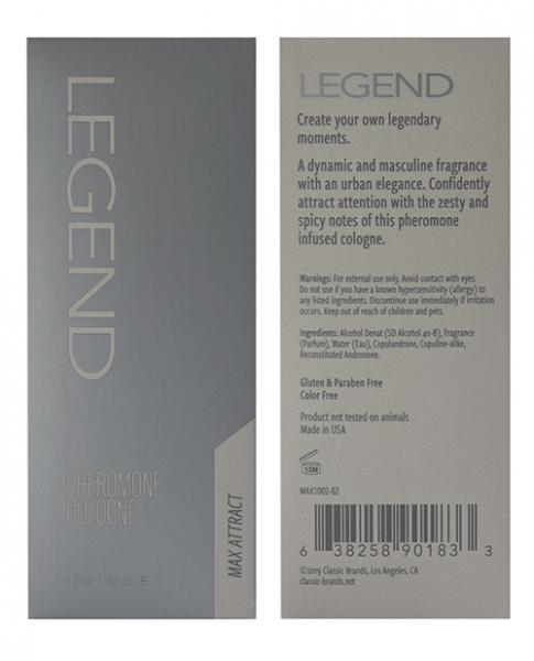 Max Attract Legend Pheromone Cologne 2 fluid ounces Sex Toy Product