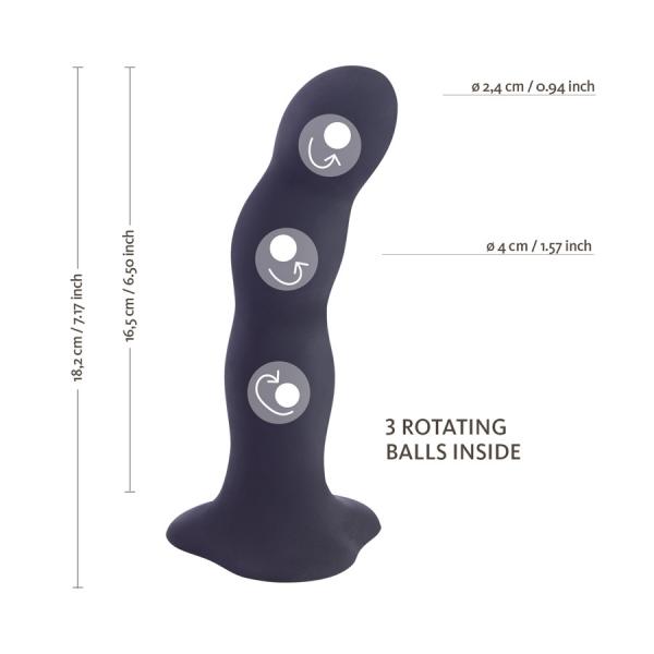 Fun Factory Bouncer 7 inches Weighted Ball Dildo Black Sex Toy Product