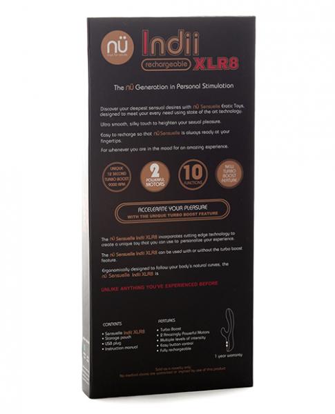 Sensuelle Indii XLR8 Electric Blue Rabbit Vibrator Image 3