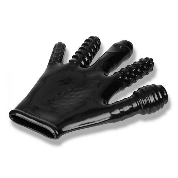 Finger F*ck Textured Glove Oxballs Black Sex Toy Product