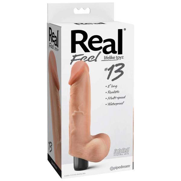 Real Feel No 13 Beige Vibrating Dildo Sex Toy Product