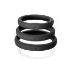 Xact-Fit Cockring 3 Ring Kit M/L Black Silicone Image 5