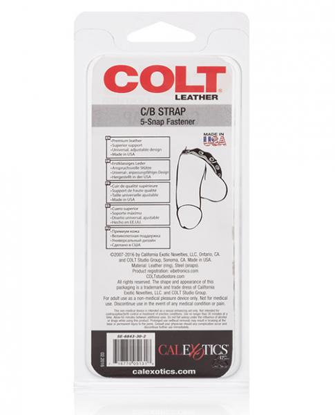 Colt Leather Cock Ball Strap 5 Snap Fastener Black Sex Toy Product