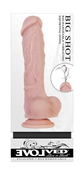 Big Shot Vibrating Squirting Dong Beige Sex Toy Product