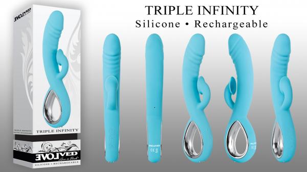 Triple Infinity Blue Rabbit Style Vibrator Sex Toy Product