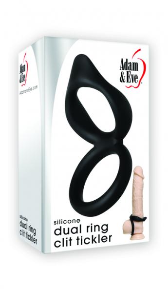 Silicone Dual Ring Clitoral Tickler Black Cock Ring Sex Toy Product