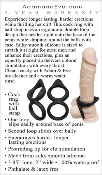Silicone Dual Ring Clitoral Tickler Black Cock Ring Sex Toy Product