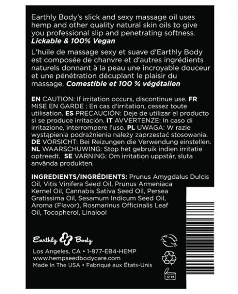Earthly Body Edible Massage Oil Banana 8oz Sex Toy Product