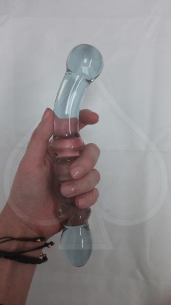 Purple Rain Ribbed Glass Dildo Sex Toy Product