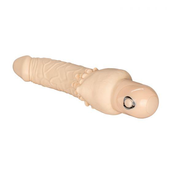 Power Stud Cliterrific Vibrating Dildo Beige Sex Toy Product