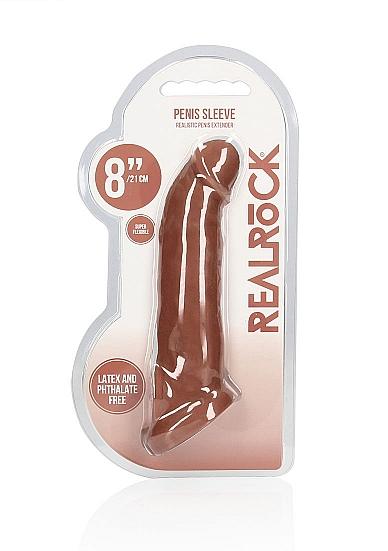 Realrock Penis Sleeve 8in Tan Sex Toy Product