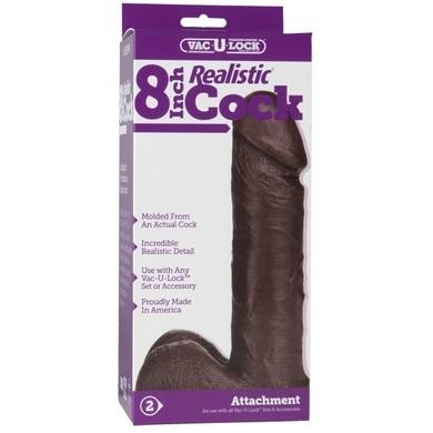 Vac-U-Lock 8" Realistic Cock - Brown Sex Toy Product