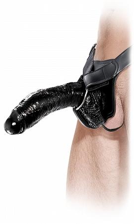 Fetish Fantasy Extreme Hollow Strap On Black 10 inches Sex Toy Product