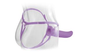 Fetish Fantasy Elite 6 inches Vibrating Hollow Strap On Purple Sex Toy Product