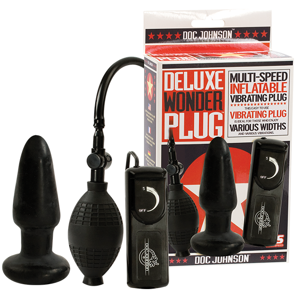 Deluxe Wonder Plug Inflatable Vibrating Black Sex Toy Product