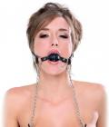 Deluxe Ball Gag And Nipple Clamps Black Sex Toy Product