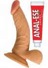 All American Whoppers 6.5 inches Curved Dong Balls + Anal Ese Sex Toy Product