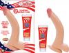 All American Whoppers 8 inches Curved Dong, Balls Beige Sex Toy Product Image 2