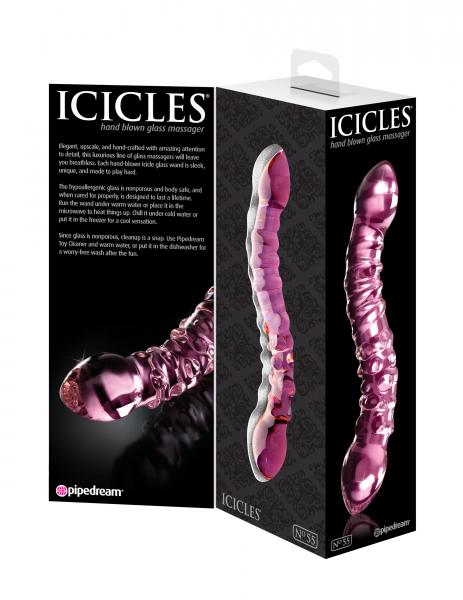 Icicles No. 55 Pink Glass Massager Sex Toy Product