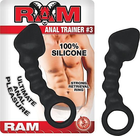 Ram Anal Trainer #3 Silicone Anal Beads 5.5 Inch - Black	 Sex Toy Product