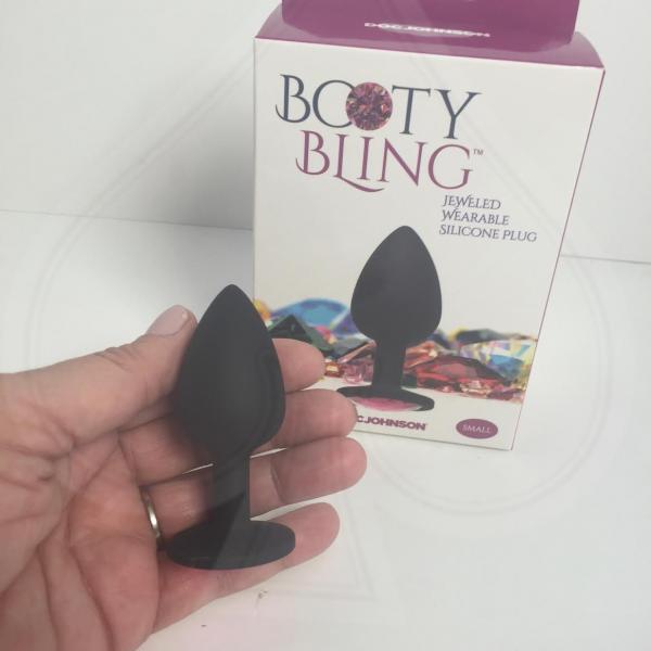 Booty Bling Small Black Plug Pink Stone Sex Toy Product