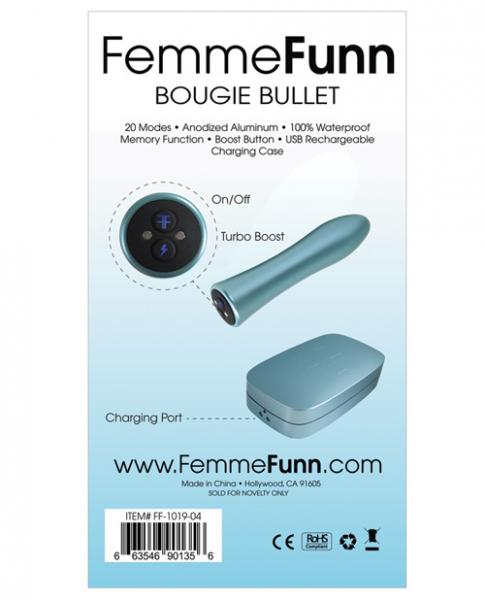 Femmefunn Bougie Bullet Vibrator Light Blue Sex Toy Product